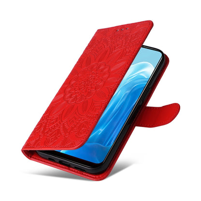 Embossed Sunflower Leather Phone Case, For OPPO Find X5 Lite / Reno7 5G Global, For OPPO Find X5, For OPPO Find X5 Pro, For OPPO Realme 8 4G / 8 Pro