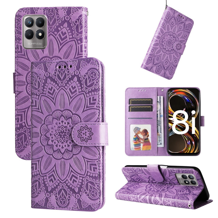 Embossed Sunflower Leather Phone Case, For OPPO Realme 8i / Narzo 50 4G, For OPPO Realme 9 Pro / 9 5G, For OPPO Realme C11 2021 / C20, For OPPO Realme C15 / C12 / C25