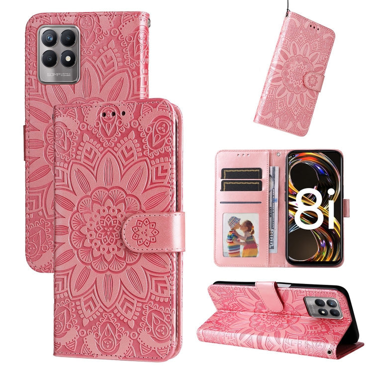 Embossed Sunflower Leather Phone Case, For OPPO Realme 8i / Narzo 50 4G, For OPPO Realme 9 Pro / 9 5G, For OPPO Realme C11 2021 / C20, For OPPO Realme C15 / C12 / C25