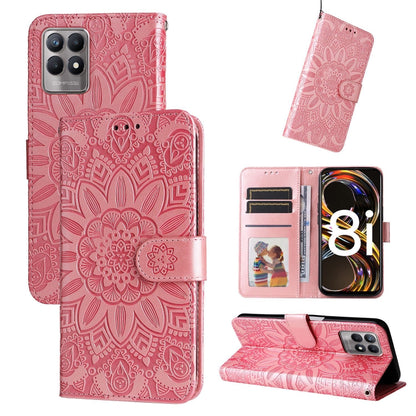 Embossed Sunflower Leather Phone Case, For OPPO Realme 8i / Narzo 50 4G, For OPPO Realme 9 Pro / 9 5G, For OPPO Realme C11 2021 / C20, For OPPO Realme C15 / C12 / C25