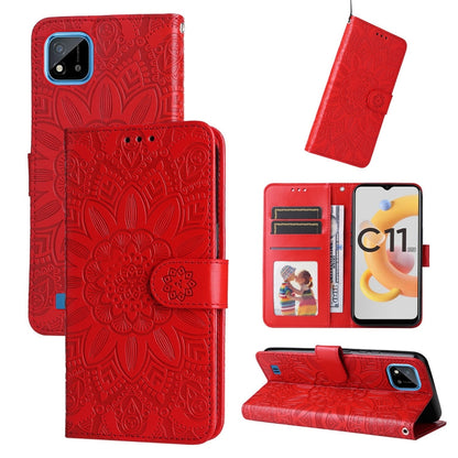 Embossed Sunflower Leather Phone Case, For OPPO Realme 8i / Narzo 50 4G, For OPPO Realme 9 Pro / 9 5G, For OPPO Realme C11 2021 / C20, For OPPO Realme C15 / C12 / C25