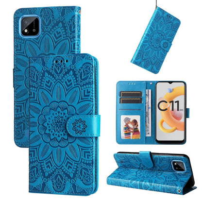 Embossed Sunflower Leather Phone Case, For OPPO Realme 8i / Narzo 50 4G, For OPPO Realme 9 Pro / 9 5G, For OPPO Realme C11 2021 / C20, For OPPO Realme C15 / C12 / C25