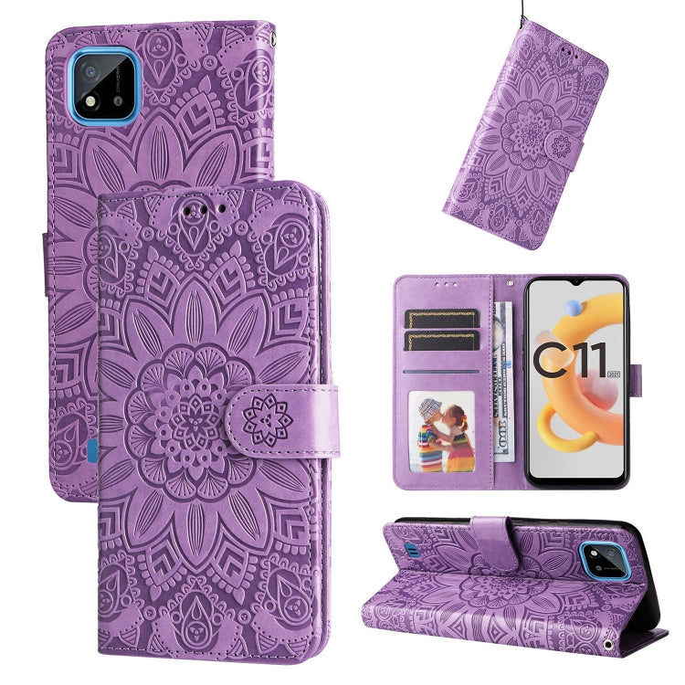 Embossed Sunflower Leather Phone Case, For OPPO Realme 8i / Narzo 50 4G, For OPPO Realme 9 Pro / 9 5G, For OPPO Realme C11 2021 / C20, For OPPO Realme C15 / C12 / C25