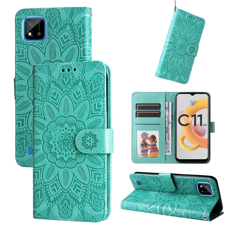Embossed Sunflower Leather Phone Case, For OPPO Realme 8i / Narzo 50 4G, For OPPO Realme 9 Pro / 9 5G, For OPPO Realme C11 2021 / C20, For OPPO Realme C15 / C12 / C25