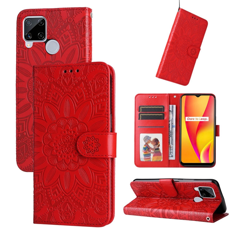 Embossed Sunflower Leather Phone Case, For OPPO Realme 8i / Narzo 50 4G, For OPPO Realme 9 Pro / 9 5G, For OPPO Realme C11 2021 / C20, For OPPO Realme C15 / C12 / C25