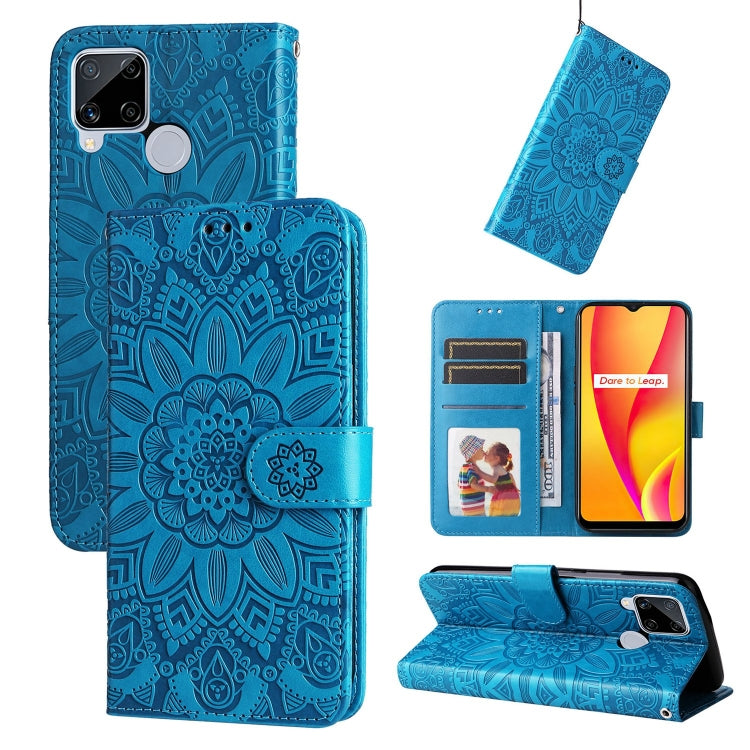 Embossed Sunflower Leather Phone Case, For OPPO Realme 8i / Narzo 50 4G, For OPPO Realme 9 Pro / 9 5G, For OPPO Realme C11 2021 / C20, For OPPO Realme C15 / C12 / C25