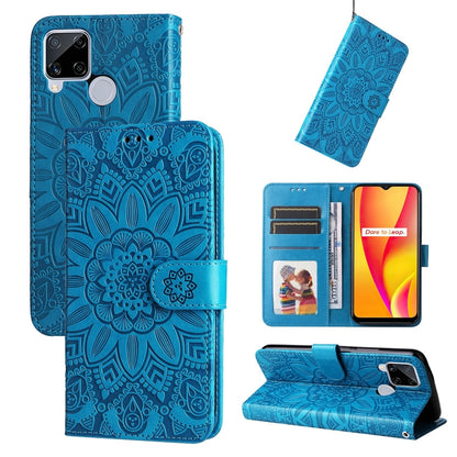 Embossed Sunflower Leather Phone Case, For OPPO Realme 8i / Narzo 50 4G, For OPPO Realme 9 Pro / 9 5G, For OPPO Realme C11 2021 / C20, For OPPO Realme C15 / C12 / C25