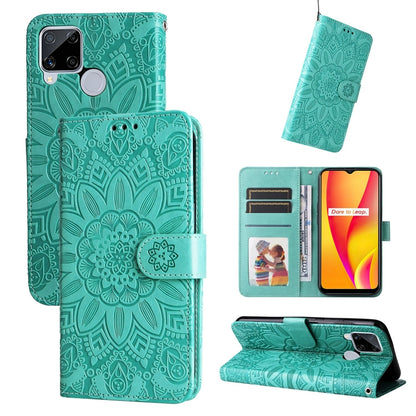 Embossed Sunflower Leather Phone Case, For OPPO Realme 8i / Narzo 50 4G, For OPPO Realme 9 Pro / 9 5G, For OPPO Realme C11 2021 / C20, For OPPO Realme C15 / C12 / C25
