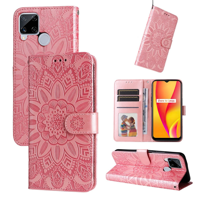 Embossed Sunflower Leather Phone Case, For OPPO Realme 8i / Narzo 50 4G, For OPPO Realme 9 Pro / 9 5G, For OPPO Realme C11 2021 / C20, For OPPO Realme C15 / C12 / C25
