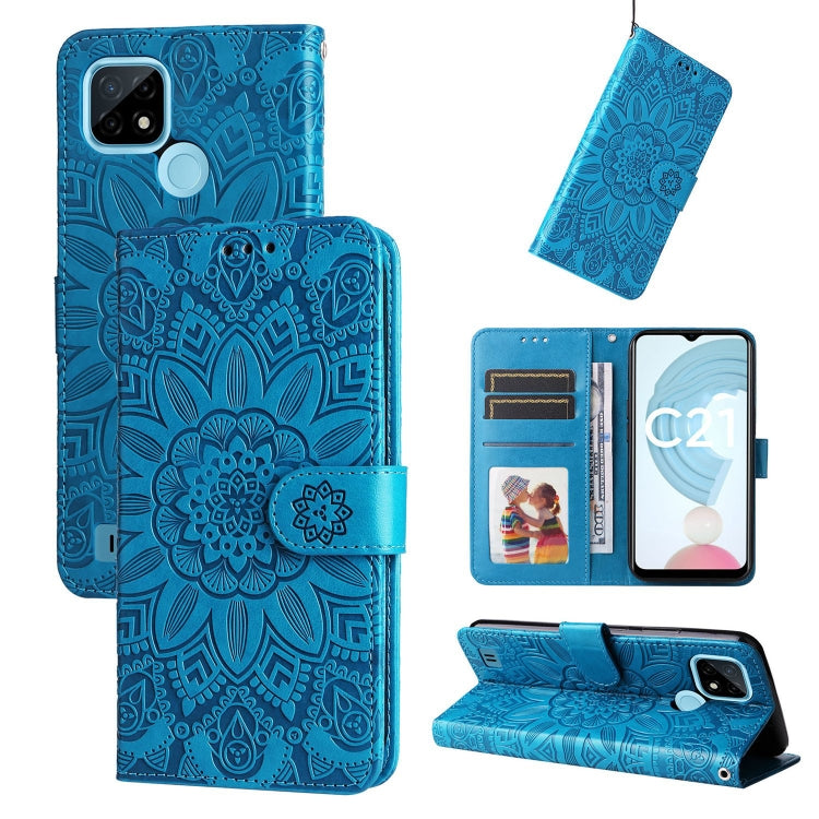Embossed Sunflower Leather Phone Case, For OPPO Realme C21 / C21Y, For OPPO Realme C31, For OPPO Realme C35 4G / Narzo 50A Prime, For OPPO Realme GT Neo2