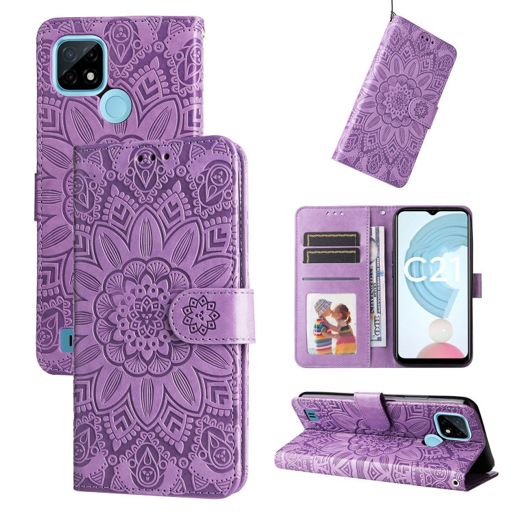 Embossed Sunflower Leather Phone Case, For OPPO Realme C21 / C21Y, For OPPO Realme C31, For OPPO Realme C35 4G / Narzo 50A Prime, For OPPO Realme GT Neo2