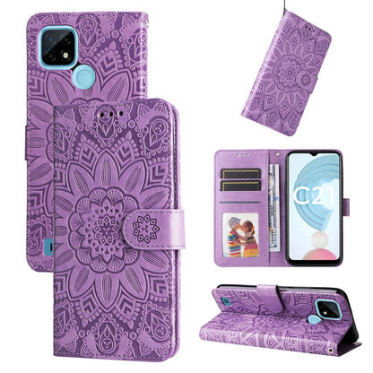 Embossed Sunflower Leather Phone Case, For OPPO Realme C21 / C21Y, For OPPO Realme C31, For OPPO Realme C35 4G / Narzo 50A Prime, For OPPO Realme GT Neo2