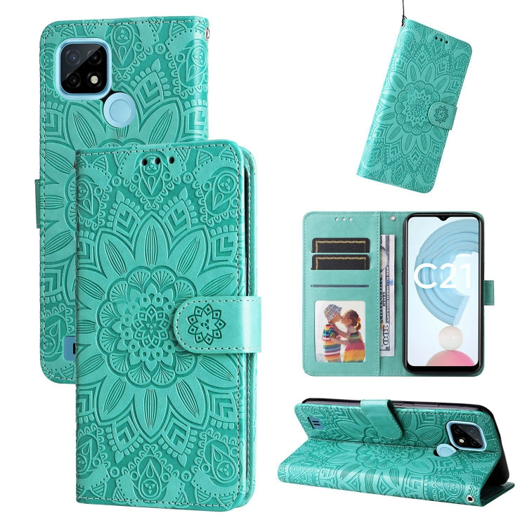 Embossed Sunflower Leather Phone Case, For OPPO Realme C21 / C21Y, For OPPO Realme C31, For OPPO Realme C35 4G / Narzo 50A Prime, For OPPO Realme GT Neo2