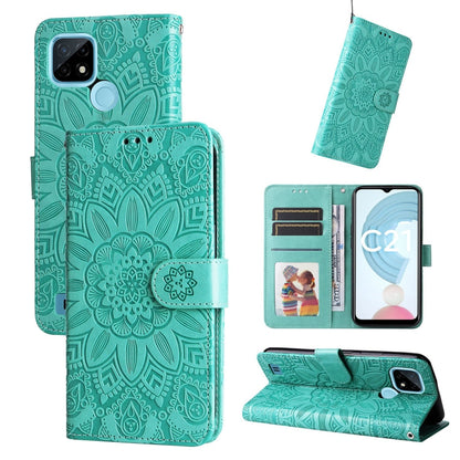 Embossed Sunflower Leather Phone Case, For OPPO Realme C21 / C21Y, For OPPO Realme C31, For OPPO Realme C35 4G / Narzo 50A Prime, For OPPO Realme GT Neo2