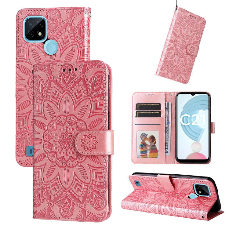 Embossed Sunflower Leather Phone Case, For OPPO Realme C21 / C21Y, For OPPO Realme C31, For OPPO Realme C35 4G / Narzo 50A Prime, For OPPO Realme GT Neo2