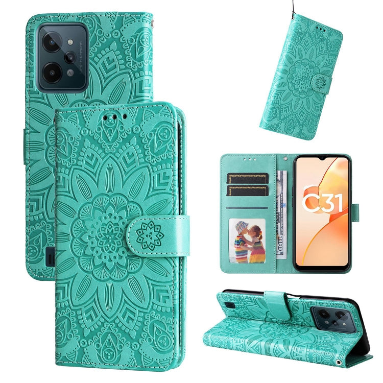 Embossed Sunflower Leather Phone Case, For OPPO Realme C21 / C21Y, For OPPO Realme C31, For OPPO Realme C35 4G / Narzo 50A Prime, For OPPO Realme GT Neo2