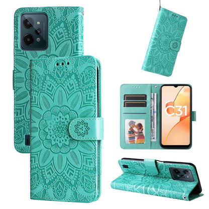 Embossed Sunflower Leather Phone Case, For OPPO Realme C21 / C21Y, For OPPO Realme C31, For OPPO Realme C35 4G / Narzo 50A Prime, For OPPO Realme GT Neo2