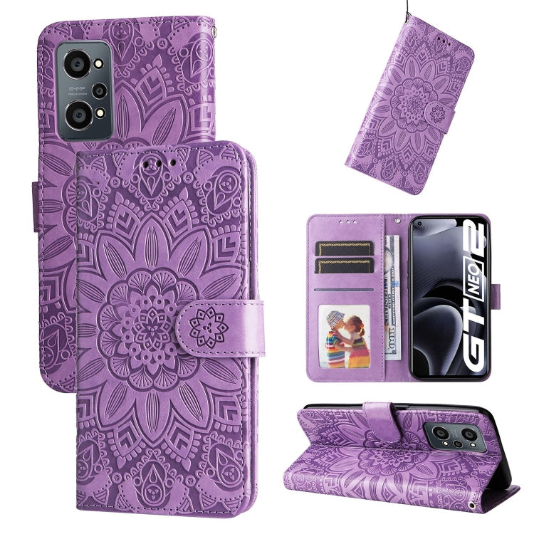 Embossed Sunflower Leather Phone Case, For OPPO Realme C21 / C21Y, For OPPO Realme C31, For OPPO Realme C35 4G / Narzo 50A Prime, For OPPO Realme GT Neo2