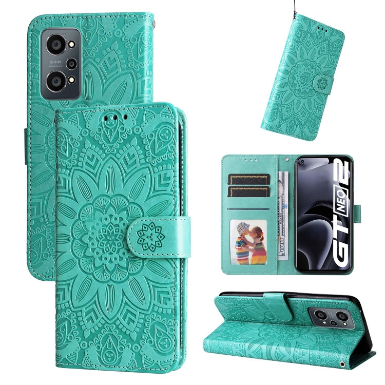 Embossed Sunflower Leather Phone Case, For OPPO Realme C21 / C21Y, For OPPO Realme C31, For OPPO Realme C35 4G / Narzo 50A Prime, For OPPO Realme GT Neo2