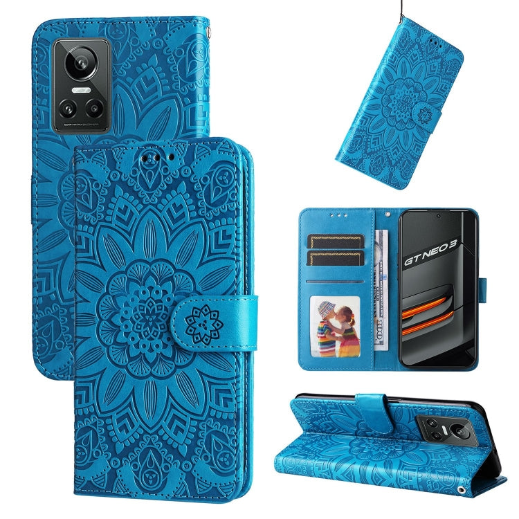 Embossed Sunflower Leather Phone Case, For OPPO Realme GT Neo3, For OPPO Realme 9i / A36 4G / A76 4G, For OPPO Reno7 4G / F21 Pro, For OPPO Reno7 Pro 5G