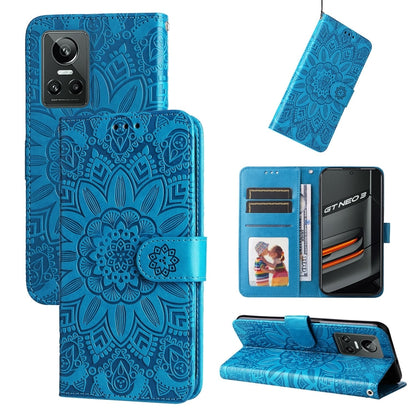 Embossed Sunflower Leather Phone Case, For OPPO Realme GT Neo3, For OPPO Realme 9i / A36 4G / A76 4G, For OPPO Reno7 4G / F21 Pro, For OPPO Reno7 Pro 5G