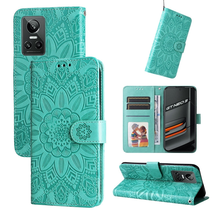 Embossed Sunflower Leather Phone Case, For OPPO Realme GT Neo3, For OPPO Realme 9i / A36 4G / A76 4G, For OPPO Reno7 4G / F21 Pro, For OPPO Reno7 Pro 5G