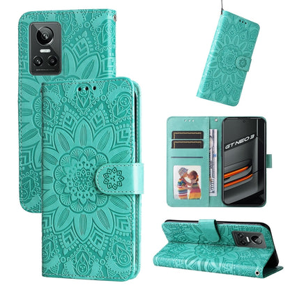 Embossed Sunflower Leather Phone Case, For OPPO Realme GT Neo3, For OPPO Realme 9i / A36 4G / A76 4G, For OPPO Reno7 4G / F21 Pro, For OPPO Reno7 Pro 5G