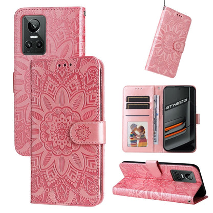 Embossed Sunflower Leather Phone Case, For OPPO Realme GT Neo3, For OPPO Realme 9i / A36 4G / A76 4G, For OPPO Reno7 4G / F21 Pro, For OPPO Reno7 Pro 5G