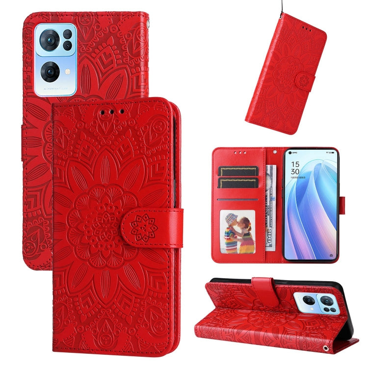 Embossed Sunflower Leather Phone Case, For OPPO Realme GT Neo3, For OPPO Realme 9i / A36 4G / A76 4G, For OPPO Reno7 4G / F21 Pro, For OPPO Reno7 Pro 5G