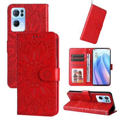 Embossed Sunflower Leather Phone Case, For OPPO Realme GT Neo3, For OPPO Realme 9i / A36 4G / A76 4G, For OPPO Reno7 4G / F21 Pro, For OPPO Reno7 Pro 5G