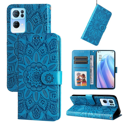 Embossed Sunflower Leather Phone Case, For OPPO Realme GT Neo3, For OPPO Realme 9i / A36 4G / A76 4G, For OPPO Reno7 4G / F21 Pro, For OPPO Reno7 Pro 5G