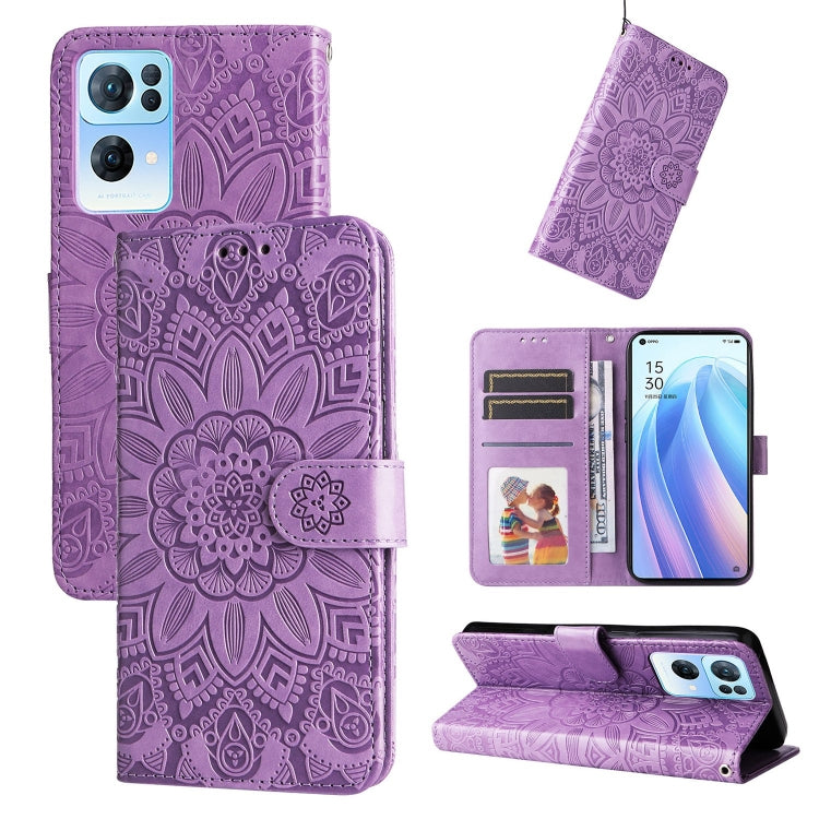 Embossed Sunflower Leather Phone Case, For OPPO Realme GT Neo3, For OPPO Realme 9i / A36 4G / A76 4G, For OPPO Reno7 4G / F21 Pro, For OPPO Reno7 Pro 5G