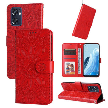 Embossed Sunflower Leather Phone Case, For OPPO Reno7 SE, For OPPO Reno7 Z / OnePlus Nord N20 5G, For OPPO Realme 9 Pro+