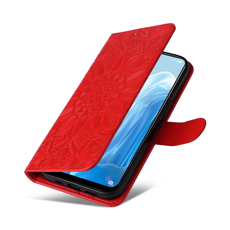 Embossed Sunflower Leather Phone Case, For OPPO Reno7 SE, For OPPO Reno7 Z / OnePlus Nord N20 5G, For OPPO Realme 9 Pro+
