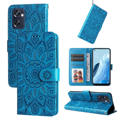 Embossed Sunflower Leather Phone Case, For OPPO Reno7 SE, For OPPO Reno7 Z / OnePlus Nord N20 5G, For OPPO Realme 9 Pro+