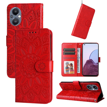Embossed Sunflower Leather Phone Case, For OPPO Reno7 SE, For OPPO Reno7 Z / OnePlus Nord N20 5G, For OPPO Realme 9 Pro+