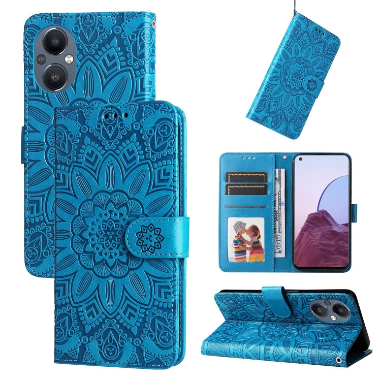 Embossed Sunflower Leather Phone Case, For OPPO Reno7 SE, For OPPO Reno7 Z / OnePlus Nord N20 5G, For OPPO Realme 9 Pro+
