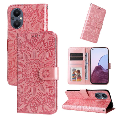 Embossed Sunflower Leather Phone Case, For OPPO Reno7 SE, For OPPO Reno7 Z / OnePlus Nord N20 5G, For OPPO Realme 9 Pro+