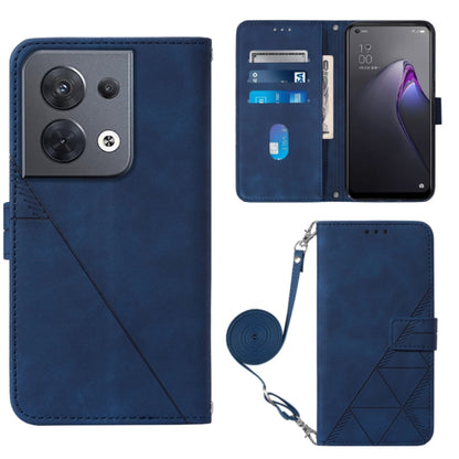 Crossbody 3D Embossed Flip Leather Phone Case, For OPPO Reno8, For OPPO Reno8 Pro, For OPPO Reno8 Pro+, For OnePlus Nord 2T