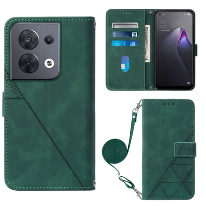Crossbody 3D Embossed Flip Leather Phone Case, For OPPO Reno8, For OPPO Reno8 Pro, For OPPO Reno8 Pro+, For OnePlus Nord 2T