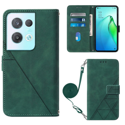 Crossbody 3D Embossed Flip Leather Phone Case, For OPPO Reno8, For OPPO Reno8 Pro, For OPPO Reno8 Pro+, For OnePlus Nord 2T