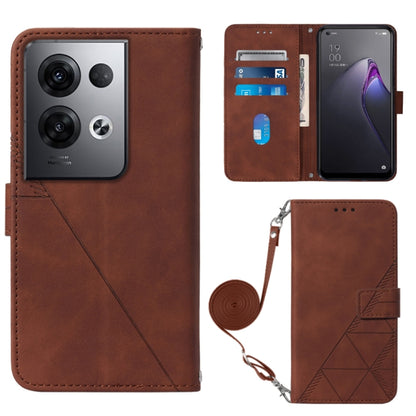 Crossbody 3D Embossed Flip Leather Phone Case, For OPPO Reno8, For OPPO Reno8 Pro, For OPPO Reno8 Pro+, For OnePlus Nord 2T