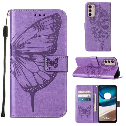 Embossed Butterfly Flip Leather Phone Case, For Motorola Moto G42, For Motorola Moto G52j 5G, For OPPO K10 Pro 5G