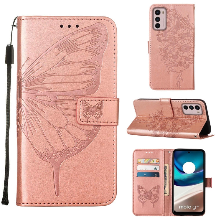 Embossed Butterfly Flip Leather Phone Case, For Motorola Moto G42, For Motorola Moto G52j 5G, For OPPO K10 Pro 5G