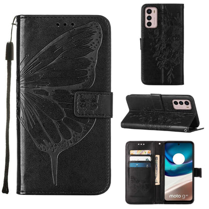 Embossed Butterfly Flip Leather Phone Case, For Motorola Moto G42, For Motorola Moto G52j 5G, For OPPO K10 Pro 5G