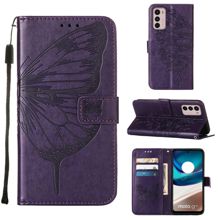 Embossed Butterfly Flip Leather Phone Case, For Motorola Moto G42, For Motorola Moto G52j 5G, For OPPO K10 Pro 5G