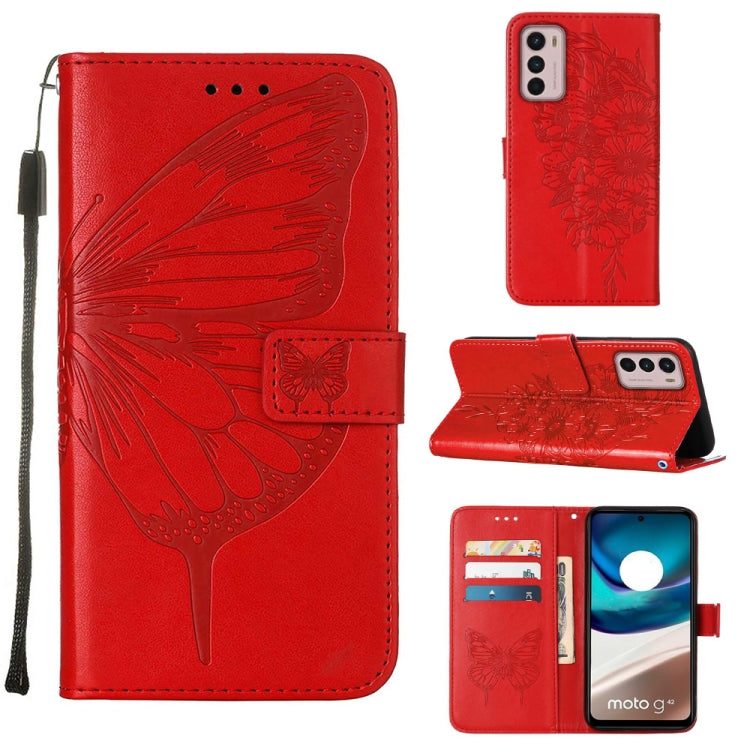 Embossed Butterfly Flip Leather Phone Case, For Motorola Moto G42, For Motorola Moto G52j 5G, For OPPO K10 Pro 5G