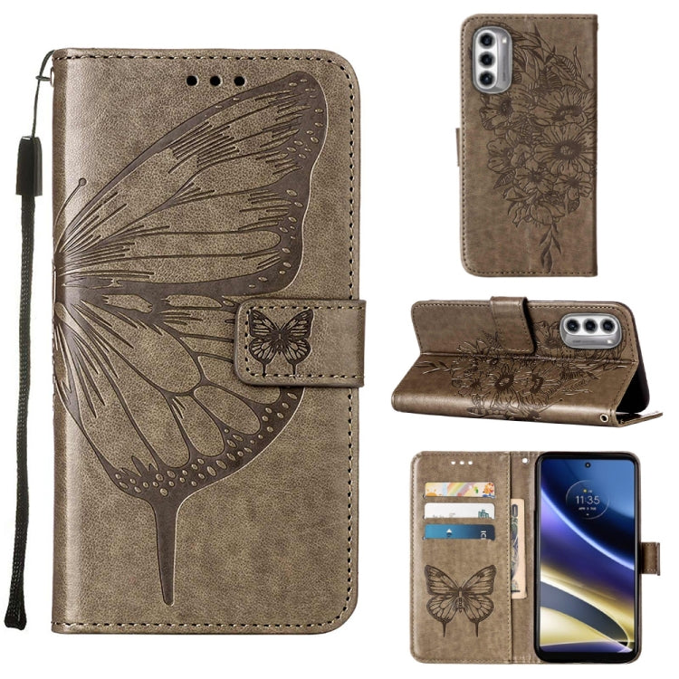 Embossed Butterfly Flip Leather Phone Case, For Motorola Moto G42, For Motorola Moto G52j 5G, For OPPO K10 Pro 5G