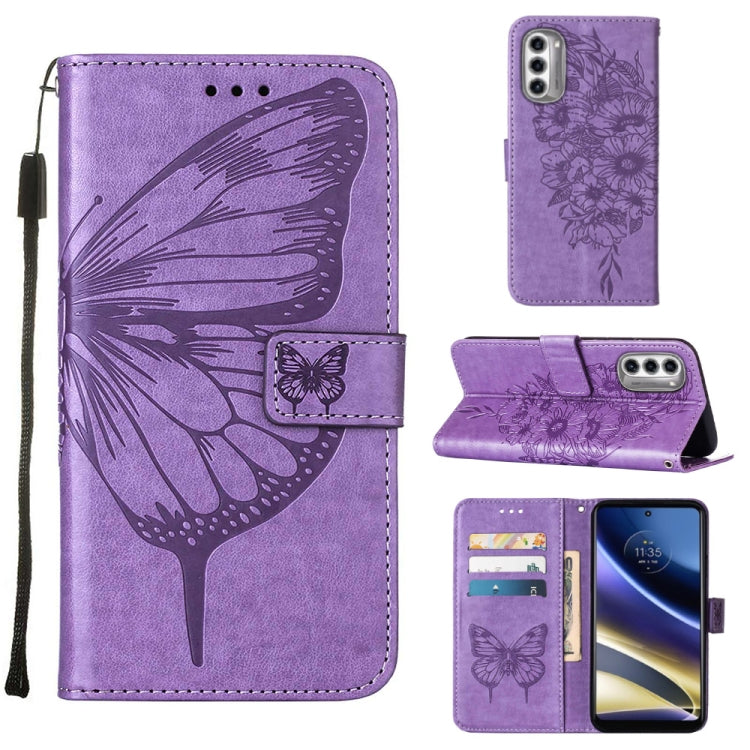 Embossed Butterfly Flip Leather Phone Case, For Motorola Moto G42, For Motorola Moto G52j 5G, For OPPO K10 Pro 5G