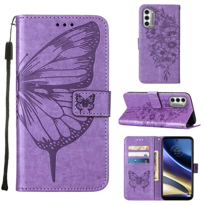 Embossed Butterfly Flip Leather Phone Case, For Motorola Moto G42, For Motorola Moto G52j 5G, For OPPO K10 Pro 5G